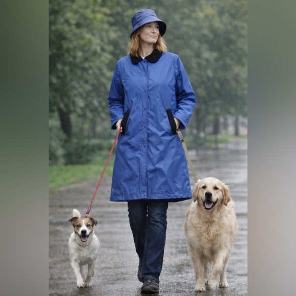 Blair Jackets & Blazers - Vintage Plaid-Lined Heritage Raincoat | Blue Slicker · Blair